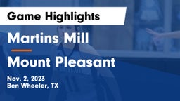 Martins Mill  vs Mount Pleasant  Game Highlights - Nov. 2, 2023