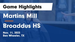 Martins Mill  vs Broaddus HS Game Highlights - Nov. 11, 2023