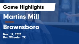 Martins Mill  vs Brownsboro  Game Highlights - Nov. 17, 2023
