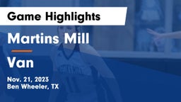 Martins Mill  vs Van  Game Highlights - Nov. 21, 2023