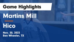 Martins Mill  vs Hico  Game Highlights - Nov. 30, 2023