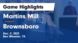 Martins Mill  vs Brownsboro  Game Highlights - Dec. 9, 2023