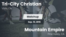 Matchup: Tri-City Christian vs. Mountain Empire  2016
