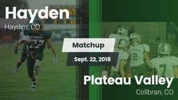 Matchup: Hayden vs. Plateau Valley  2018