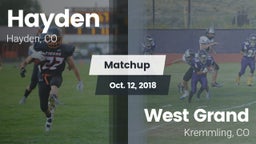 Matchup: Hayden vs. West Grand  2018