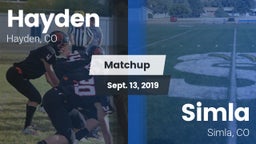 Matchup: Hayden vs. Simla  2019