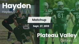 Matchup: Hayden vs. Plateau Valley  2019