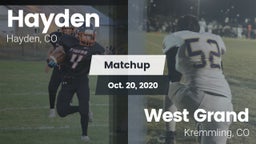 Matchup: Hayden vs. West Grand  2020