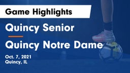 Quincy Senior  vs Quincy Notre Dame Game Highlights - Oct. 7, 2021