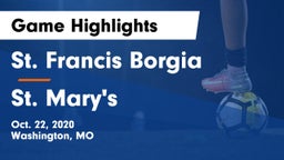 St. Francis Borgia  vs St. Mary's  Game Highlights - Oct. 22, 2020