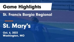 St. Francis Borgia Regional  vs St. Mary's  Game Highlights - Oct. 6, 2022