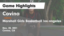Covina  vs Marshall Girls Basketball los angeles Game Highlights - Nov. 20, 2021
