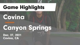 Covina  vs Canyon Springs  Game Highlights - Dec. 27, 2021