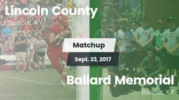 Matchup: Lincoln County vs. Ballard Memorial  2017