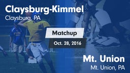 Matchup: Claysburg-Kimmel vs. Mt. Union  2016