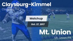 Matchup: Claysburg-Kimmel vs. Mt. Union  2017