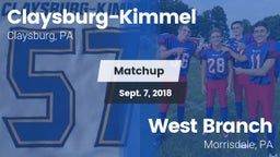 Matchup: Claysburg-Kimmel vs. West Branch  2018