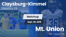 Matchup: Claysburg-Kimmel vs. Mt. Union  2018