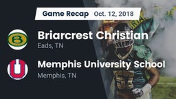Recap: Briarcrest Christian  vs. Memphis University School 2018