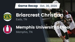 Recap: Briarcrest Christian  vs. Memphis University School 2020