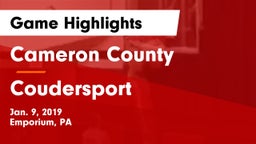 Cameron County  vs Coudersport  Game Highlights - Jan. 9, 2019