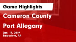 Cameron County  vs Port Allegany  Game Highlights - Jan. 17, 2019