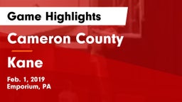 Cameron County  vs Kane  Game Highlights - Feb. 1, 2019