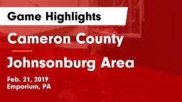 Cameron County  vs Johnsonburg Area Game Highlights - Feb. 21, 2019