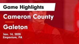 Cameron County  vs Galeton Game Highlights - Jan. 14, 2020