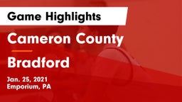 Cameron County  vs Bradford  Game Highlights - Jan. 25, 2021