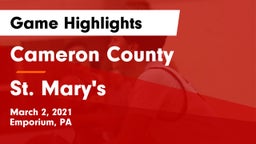 Cameron County  vs St. Mary's  Game Highlights - March 2, 2021