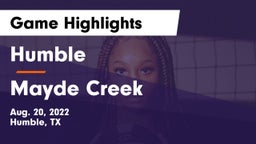 Humble  vs Mayde Creek Game Highlights - Aug. 20, 2022