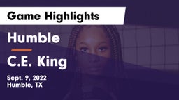 Humble  vs C.E. King  Game Highlights - Sept. 9, 2022