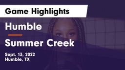 Humble  vs Summer Creek Game Highlights - Sept. 13, 2022