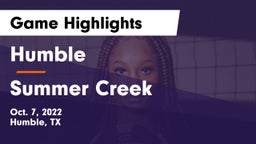 Humble  vs Summer Creek  Game Highlights - Oct. 7, 2022