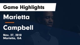 Marietta  vs Campbell  Game Highlights - Nov. 27, 2018