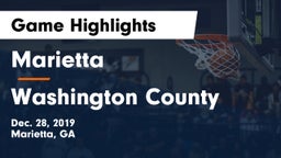 Marietta  vs Washington County  Game Highlights - Dec. 28, 2019