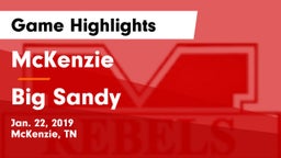 McKenzie  vs Big Sandy Game Highlights - Jan. 22, 2019