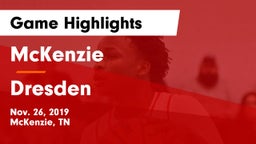 McKenzie  vs Dresden  Game Highlights - Nov. 26, 2019