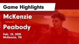 McKenzie  vs Peabody  Game Highlights - Feb. 10, 2020