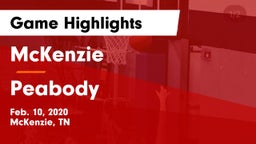 McKenzie  vs Peabody  Game Highlights - Feb. 10, 2020
