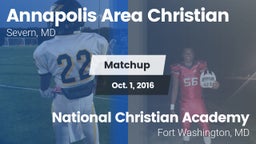 Matchup: Annapolis Area Chris vs. National Christian Academy  2016