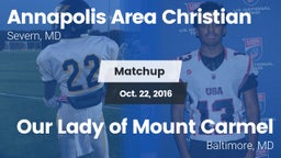 Matchup: Annapolis Area Chris vs. Our Lady of Mount Carmel  2016