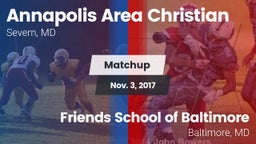 Matchup: Annapolis Area Chris vs. Friends School of Baltimore 2017