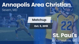 Matchup: Annapolis Area Chris vs. St. Paul's  2018