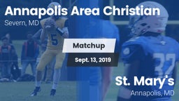 Matchup: Annapolis Area Chris vs. St. Mary's  2019