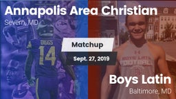 Matchup: Annapolis Area Chris vs. Boys Latin  2019