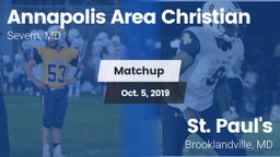 Matchup: Annapolis Area Chris vs. St. Paul's  2019