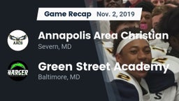 Recap: Annapolis Area Christian  vs. Green Street Academy  2019
