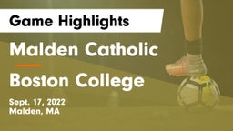 Malden Catholic  vs Boston College  Game Highlights - Sept. 17, 2022